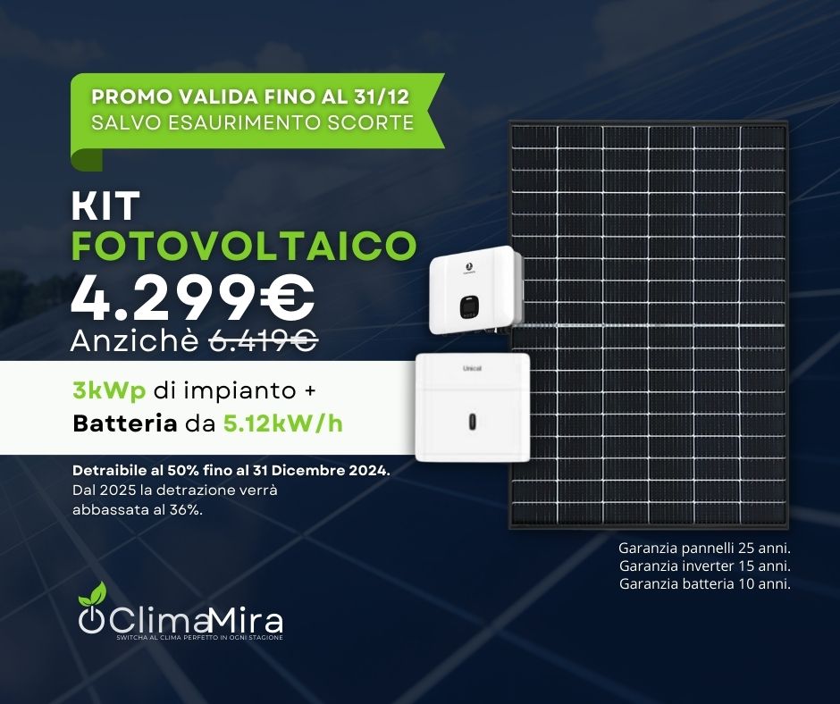 Kit Fotovoltaico Unical 3kW con accumulo 5kWh
