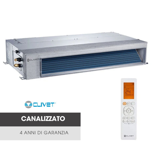 Climatizzatore CANALIZZATO Clivet Inverter 18000 Btu A++/A+ R-32 Wi-Fi Optional con Telecomando a Infrarossi