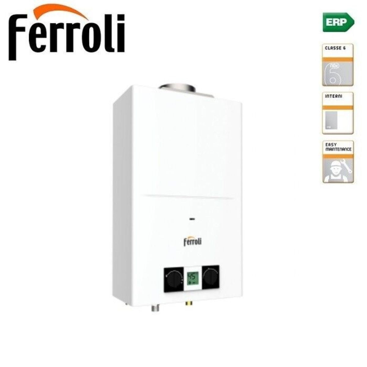 Scaldabagno FERROLI ECO PEGASO A Gas Istantaneo C.A GPL 11 Lt/m + Esalatore