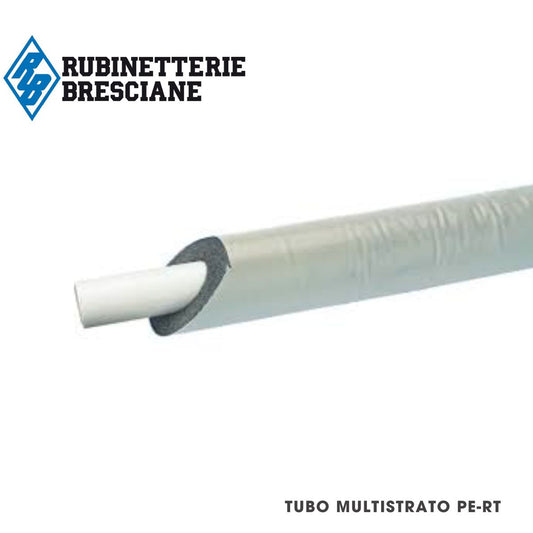 Tubo Multistrato Rivestito Coibentato Refrigerante Modello TURBO-PRESS LBP Tipo PE-RT/Al/PE-RT Diametro 20mm Colore BIANCO Matassa da 50 MT Sp. 10mm